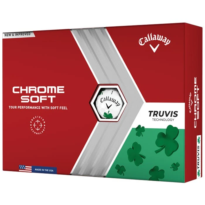 Callaway Chrome Soft Truvis Shamrock Golf Balls 3 Callaway Chrome Soft Truvis Shamrock Golf Balls