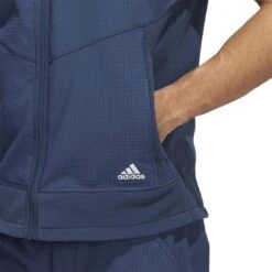 Adidas Hooded Full Zip Golf Vest HF6565 -FootJoy Shop HF6565 9 APPAREL OnModel DetailView2 white
