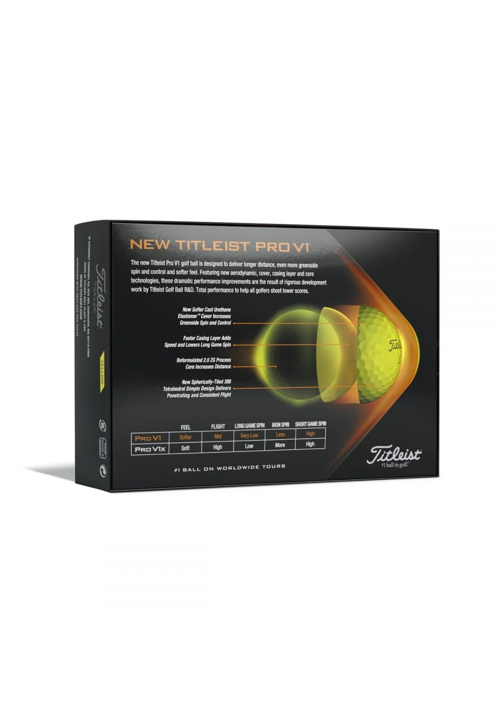 Titleist Pro V1 Golf Balls | Yellow 4 Titleist Pro V1 Golf Balls | Yellow - Image 2